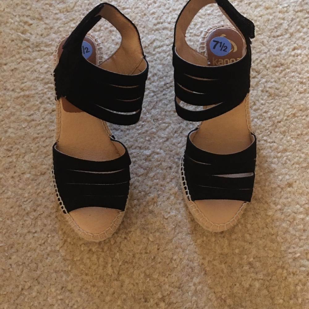 COPY - Kanna Black Suede Espadrilles Made in Spain, never worn!
